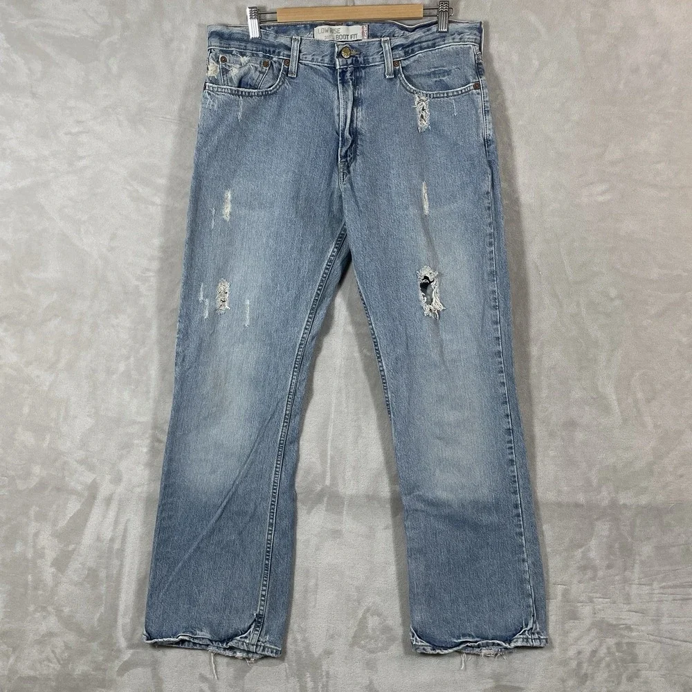 Vtg Levis 527 Jeans Mens 36x32 Distressed Faded Y2K 2000s 2005 Low Rise Boot Fit